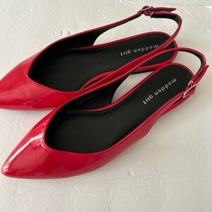 Madden Girl Red Slingback Flats